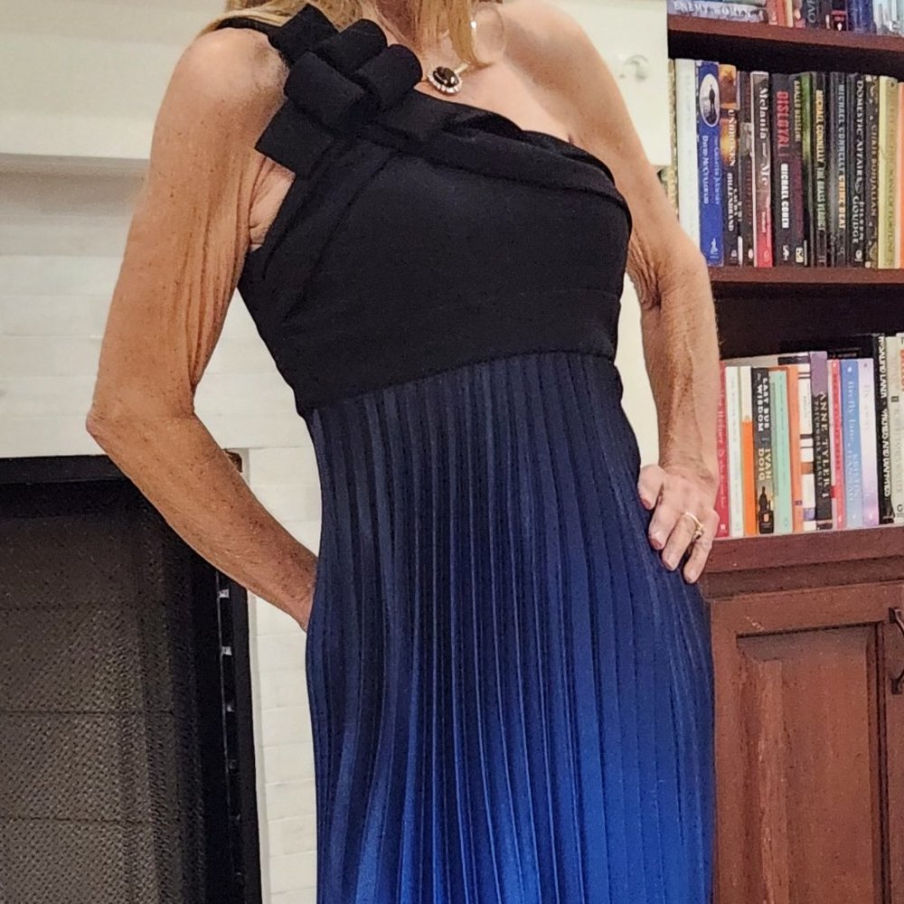 ONE SHOULDER, PLEATED PARTY DRESS